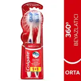 Colgate 360 Optik Beyaz Orta Diş Fırçası 2 Adet
