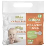 Gülbebe Islak Bebek Havlusu 3x60'lı 180 Adet