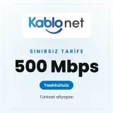 Kablonet Sınırsız 500 Mbps'ye kadar taahhütsüz