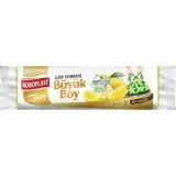 Koroplast Ekstra Güçlü Büzgülü Çöp Torbası Limon Kokulu Büyük Boy 10 Adet