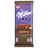 Milka Schokoladentafel extra mit Schokoladenstück 190g