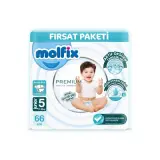 Molfix Oksijen Premium 5 Numara Ultra Fırsat 66 Adet