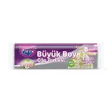 Parex Büzgülü Çöp Torbası Limon Kokulu Büyük Boy 10 Adet