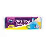 Parex Güçlü Çöp Torbası Orta Boy 15 Adet