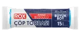 Rox Çöp Torbası Büzgülü Büyük Boy 65 x 70 cm 15'li