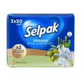 Selpak Organik Bambu Özlü & Zeytinyağlı Islak Mendil 150 Adet