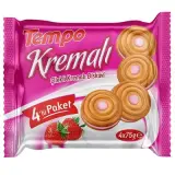 Tempo Çilek Kremalı Bisküvi 4'lü 300 g