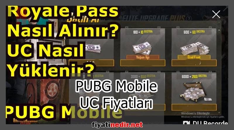PUBG Mobile UC Fiyatları