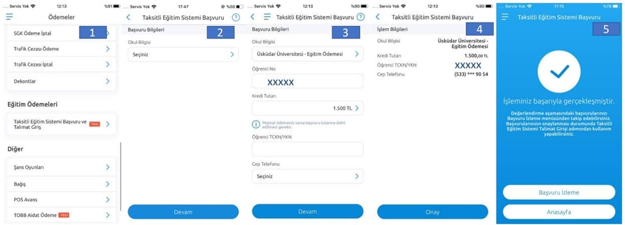 Yapı Kredi Mobil Uygulaması İle Taksitli Eğitim Sistemi (Test) Başvurusu Nasıl Yapılır