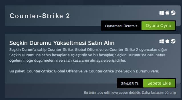Counter Strike 2 Fiyatı