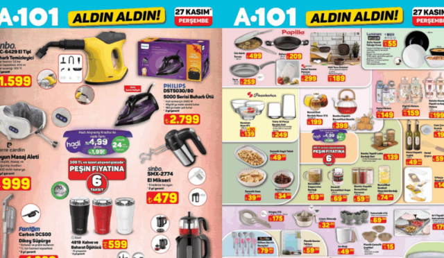 A101 27 Kasım aktüel kataloğu! Ucuza TV ve buharlı temizleyici geliyor