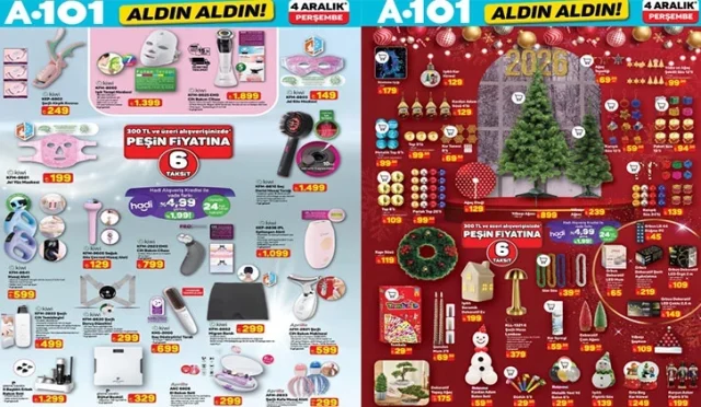 A101’de Yılbaşı Coşkusu Başlıyor: 4 Aralık’tan İtibaren Yılbaşı Ağacı ve Yeni Yıl Ürünleri Raflarda!