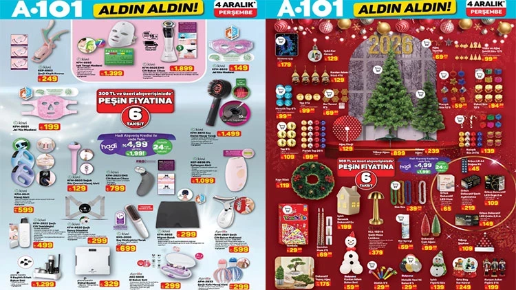 A101’de Yılbaşı Coşkusu Başlıyor: 4 Aralık’tan İtibaren Yılbaşı Ağacı ve Yeni Yıl Ürünleri Raflarda!